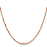 14K Rose Gold 24 inch 2.1mm Solid Polished Spiga with Lobster Clasp Chain
